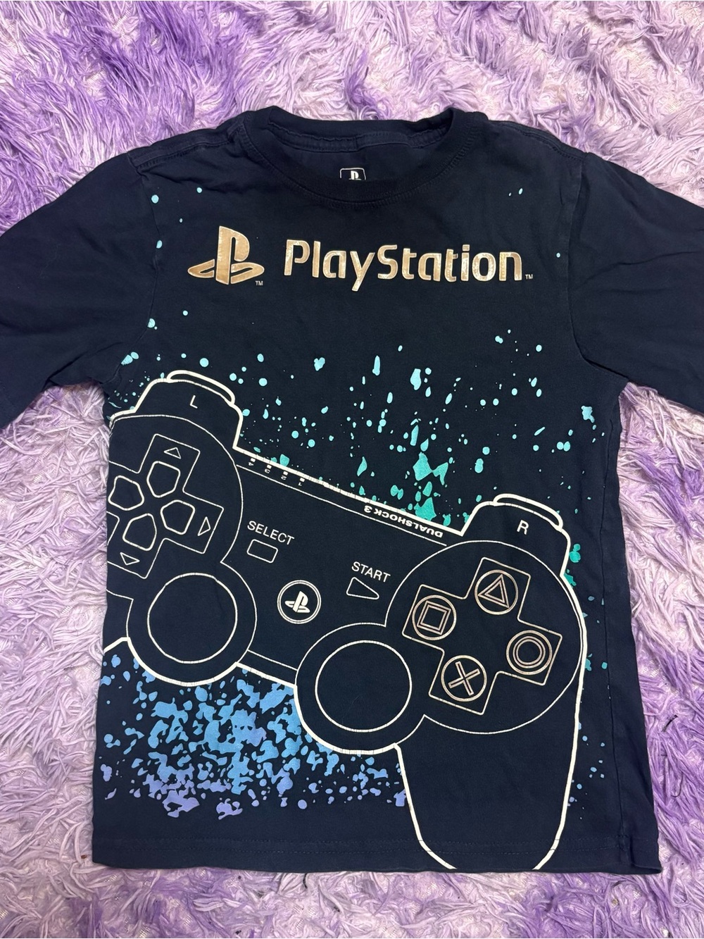 Sony Black T-Shirt with Teal Controller Graphic